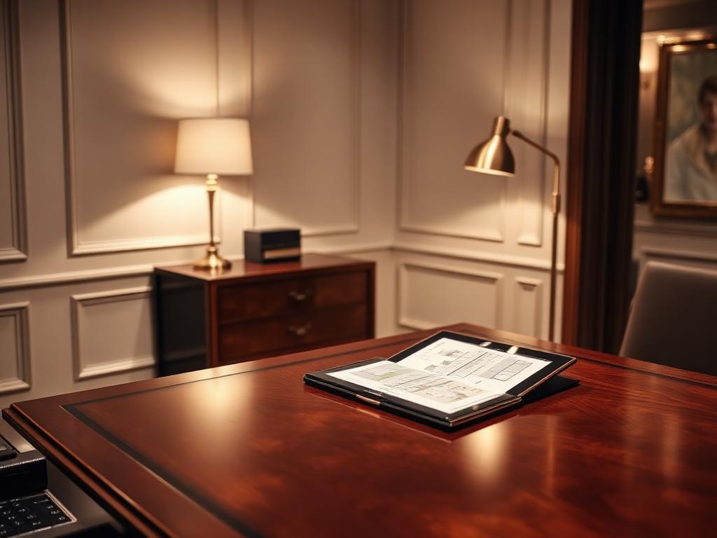 An elegant private briefing room in a Park Avenue real estate office